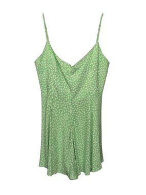Ditsy Floral Skort Dress Flowy Spaghetti Strap Y2K Green Daisies Zara Size M